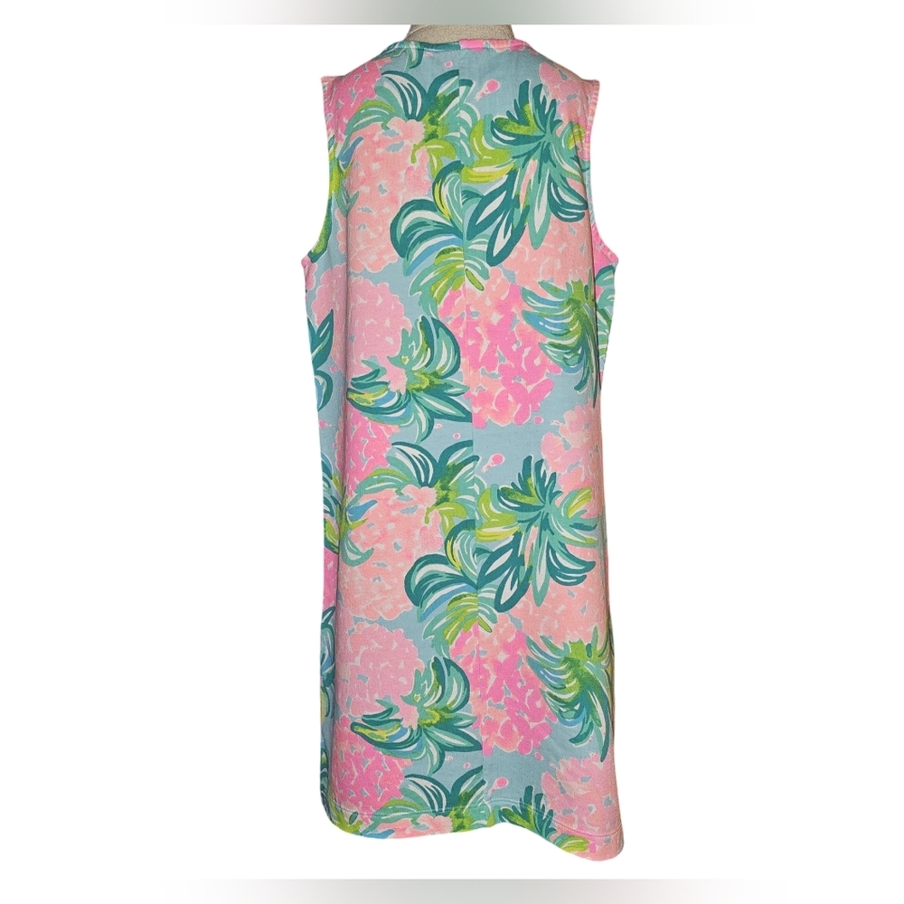 Lilly Pulitzer Girls Mini Harper Dress Blue Ibiza Pineapple Print Sz L 8-10 - Picture 3 of 13